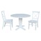 International Concepts 42 in. Solid Wood Dual Drop Leaf Dining Table with 2 Chairs in White K08-42DPT-23B-C613-2 - alternate 1
